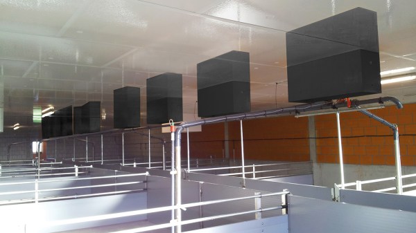 Munters Reventa ZED 5000 installed ceiling inlets